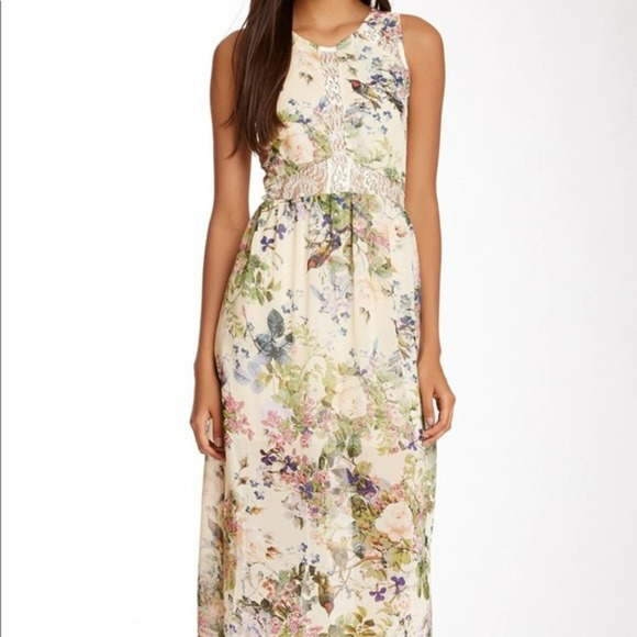 Astr Dresses & Skirts - ASTR | Illusion Floral Lace Dress High Low Midi Size Medium Garden Granny Core